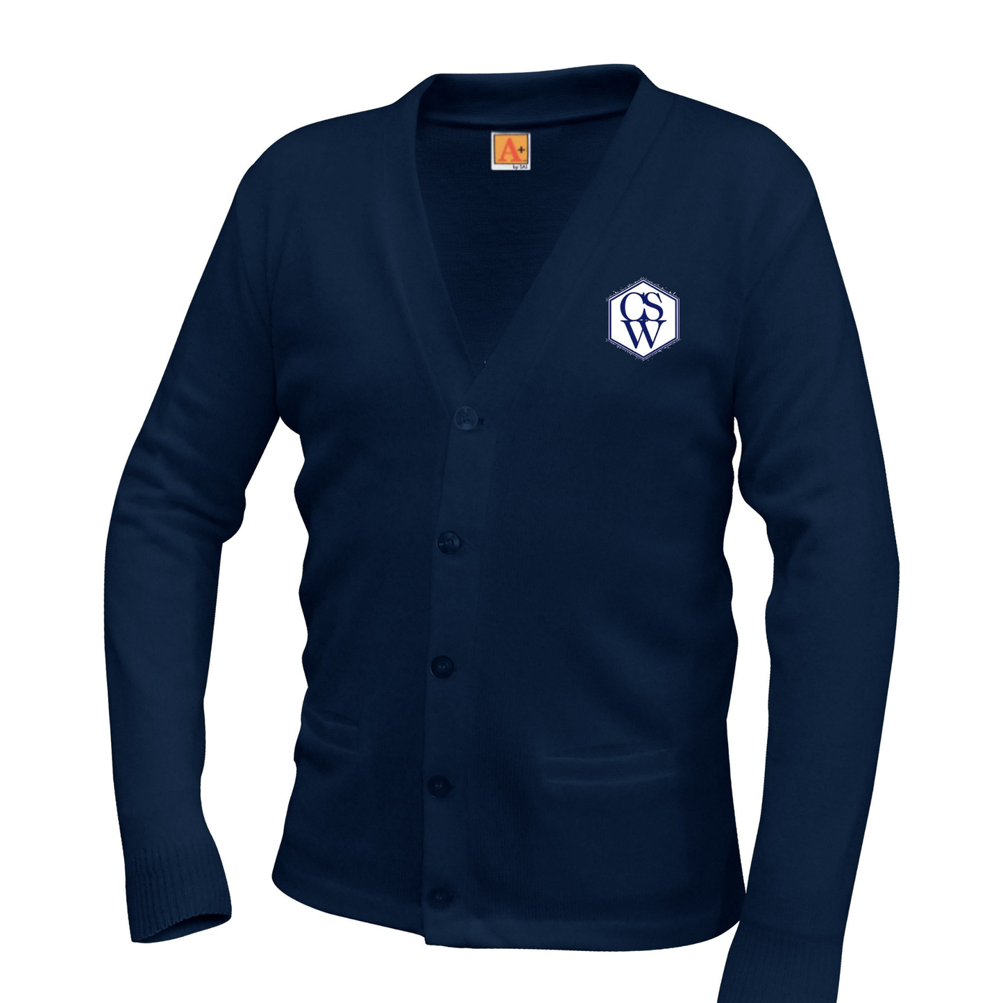 CHARTER SCHOOL OF WILMINGTON V-NECK CARDIGAN (6300CSW-DE)