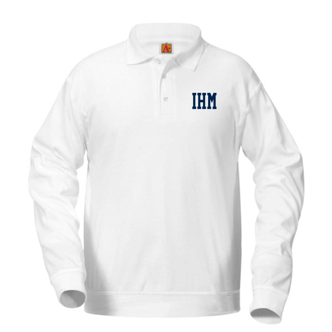 IMMACULATE MARY WHITE LS BANDED POLO (8317IHM-DE)