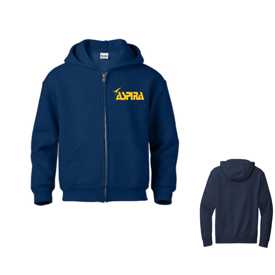 ASPIRA ACADEMY NAVY FULL ZIP HOODIE W/LOGO (993ASPI-DE)