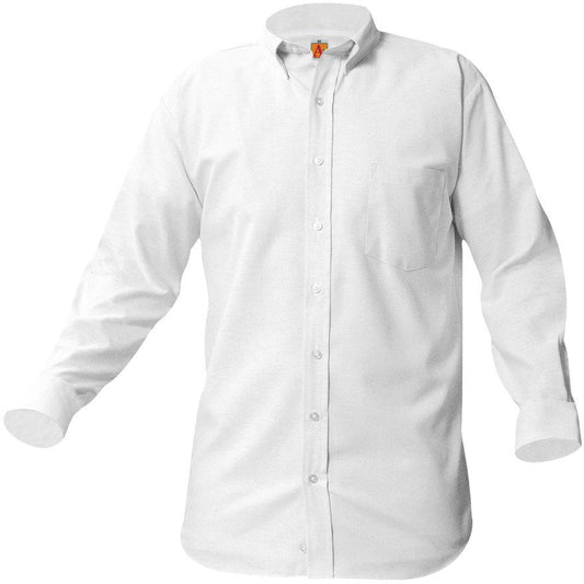 OXFORD BOYS/MEN LONG SLEEVE WHITE  (8066W)