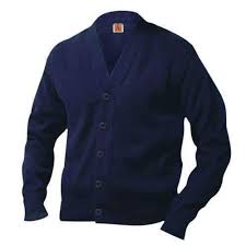 LINDLEY NAVY V-NECK CARDIAGN W/LOGO (6300LIND)