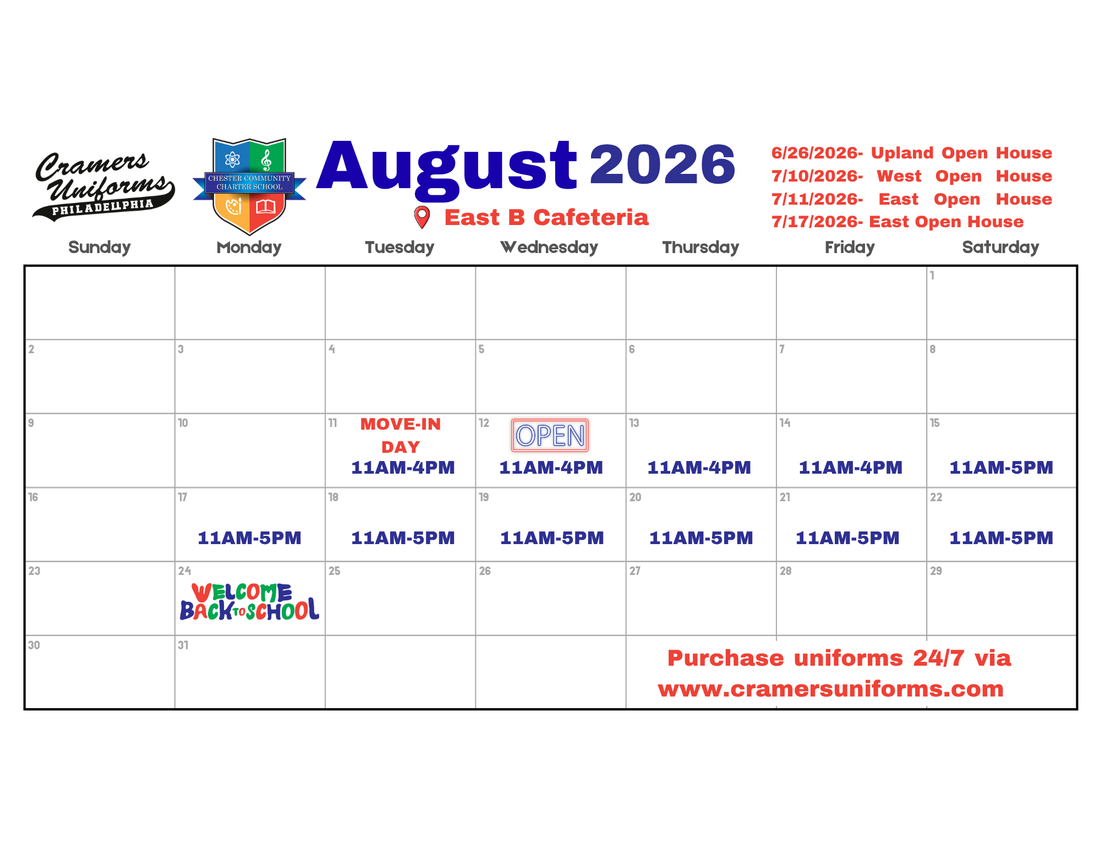 POP UP SHOP-CHESTER SUMMER SCHEDULE-AUGUST