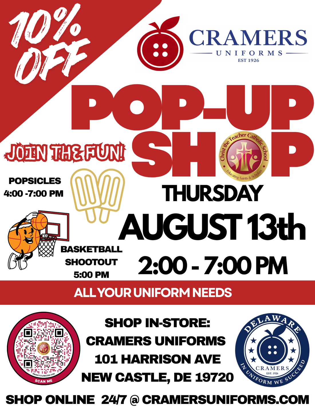 POP UP SHOP-CHRIST THE TEACHER-AUGUST 13TH