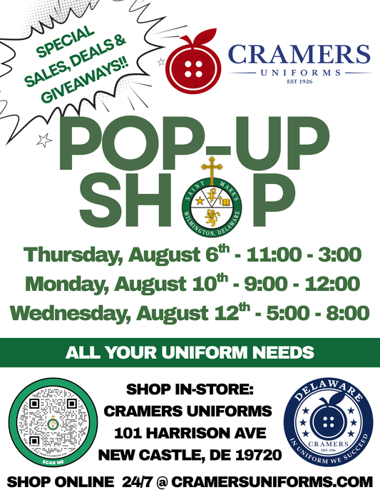 POP UP SHOP-SAINT MARK'S HIGH SCHOOL-AUGUST 6TH,10TH,12TH