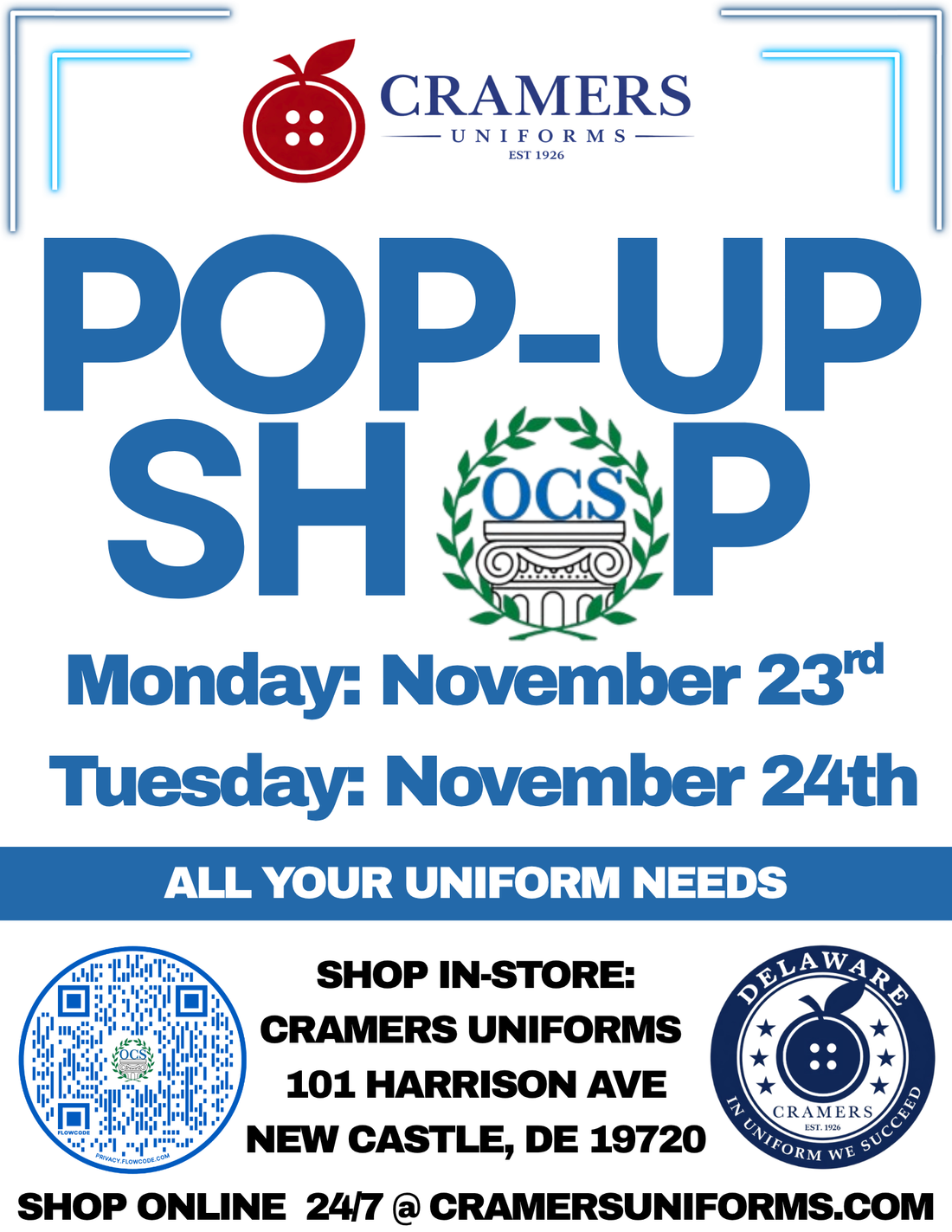 POP UP SHOP-ODYSSEY CHARTER SCHOOL-NOVEMBER 23-24TH