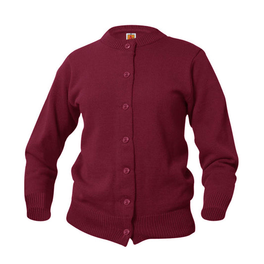 CARDIGAN CREW NECK WINE GIRLS (6000)