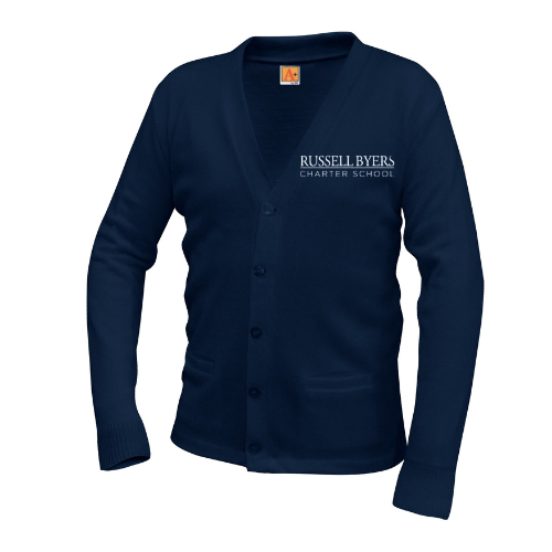 RUSSELL BYERS V-NECK CARDIGAN W/LOGO (6300RUSS)