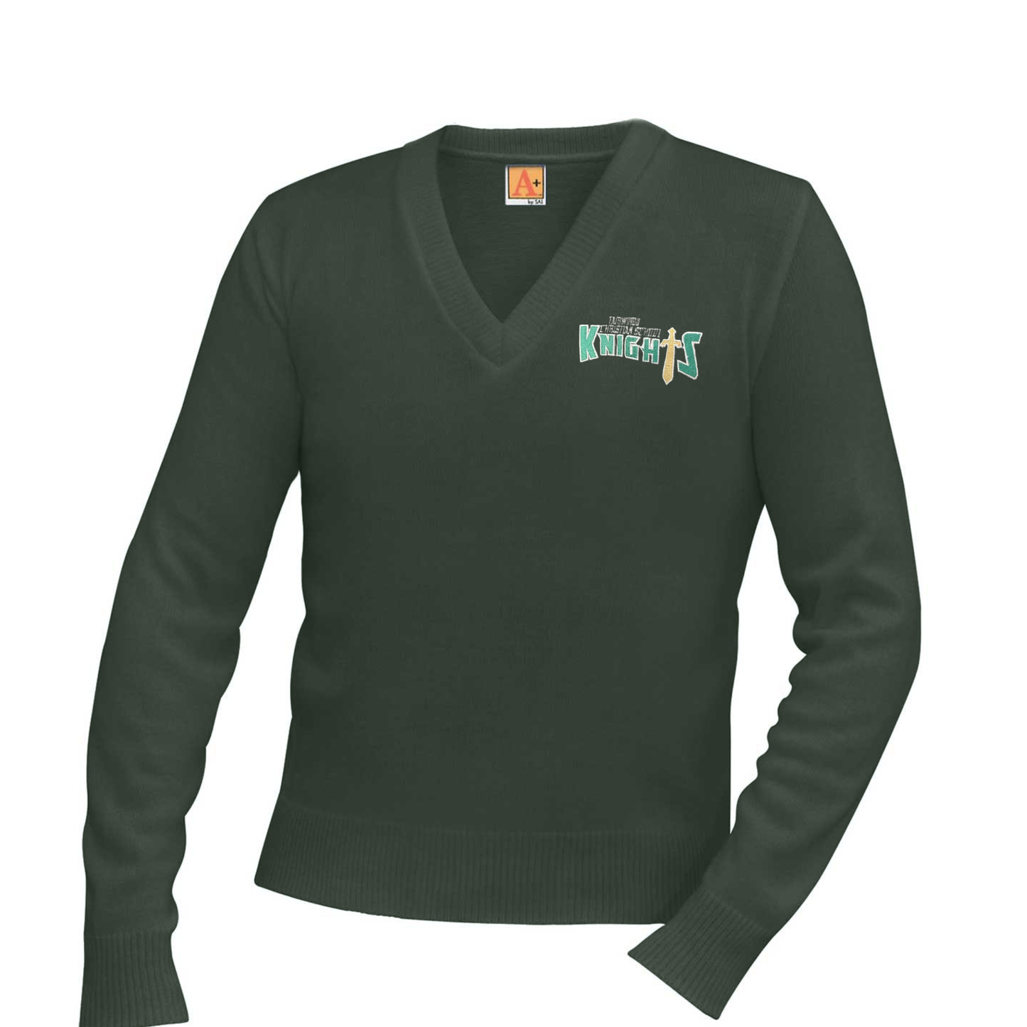 FAIRWINDS V-NECK PULLOVER SWEATER W/LOGO (6500FAIR) GIRLS 5-12