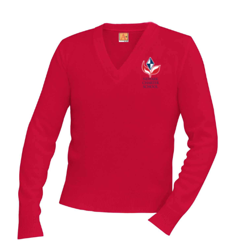 NEWARK CHARTER HS V-NECK PULLOVER SWEATER W/LOGO (6500NCHS-DE)