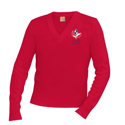 NEWARK CHARTER HS V-NECK PULLOVER SWEATER W/LOGO (6500NCHS-DE)