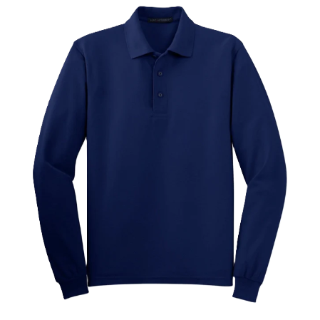 HEBREW LONG SLEEVE POLO W/LOGO (8748HEB)