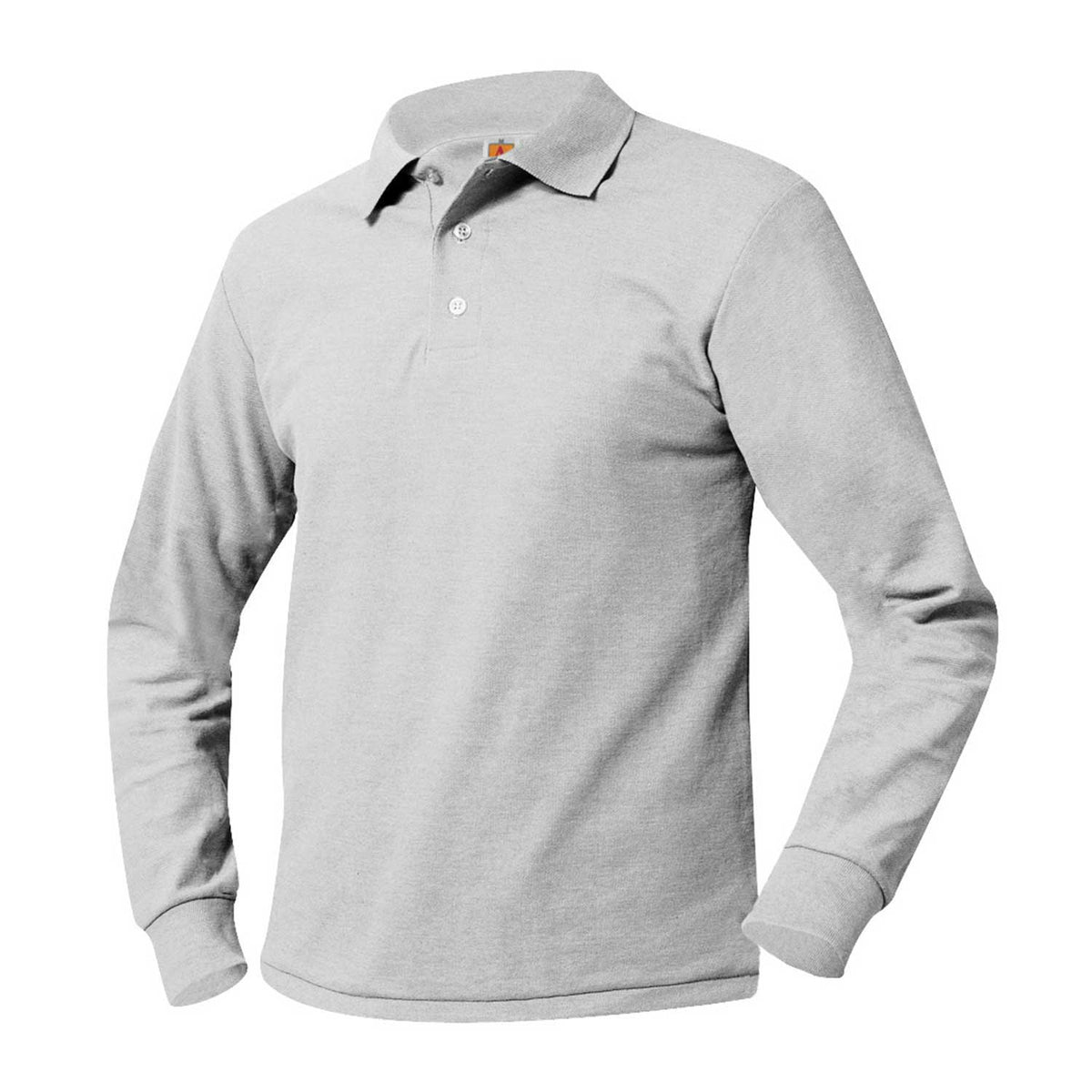 HEBREW LONG SLEEVE GREY POLO W/LOGO (8748HEB)