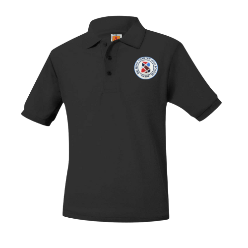 BELMONT HS SHORT SLEEVE BLACK POLO W/LOGO (8747BELH)