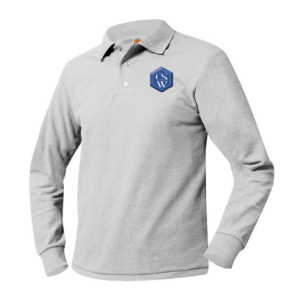 CSW GREY LONG SLEEVE POLO W/LOGO (8748CSW-DE)