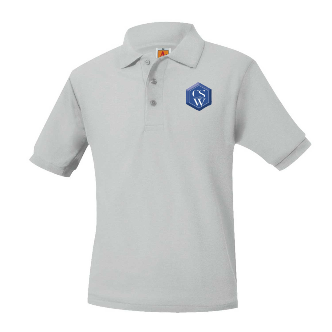 CSW GREY SS POLO W/LOGO (8747CSW)