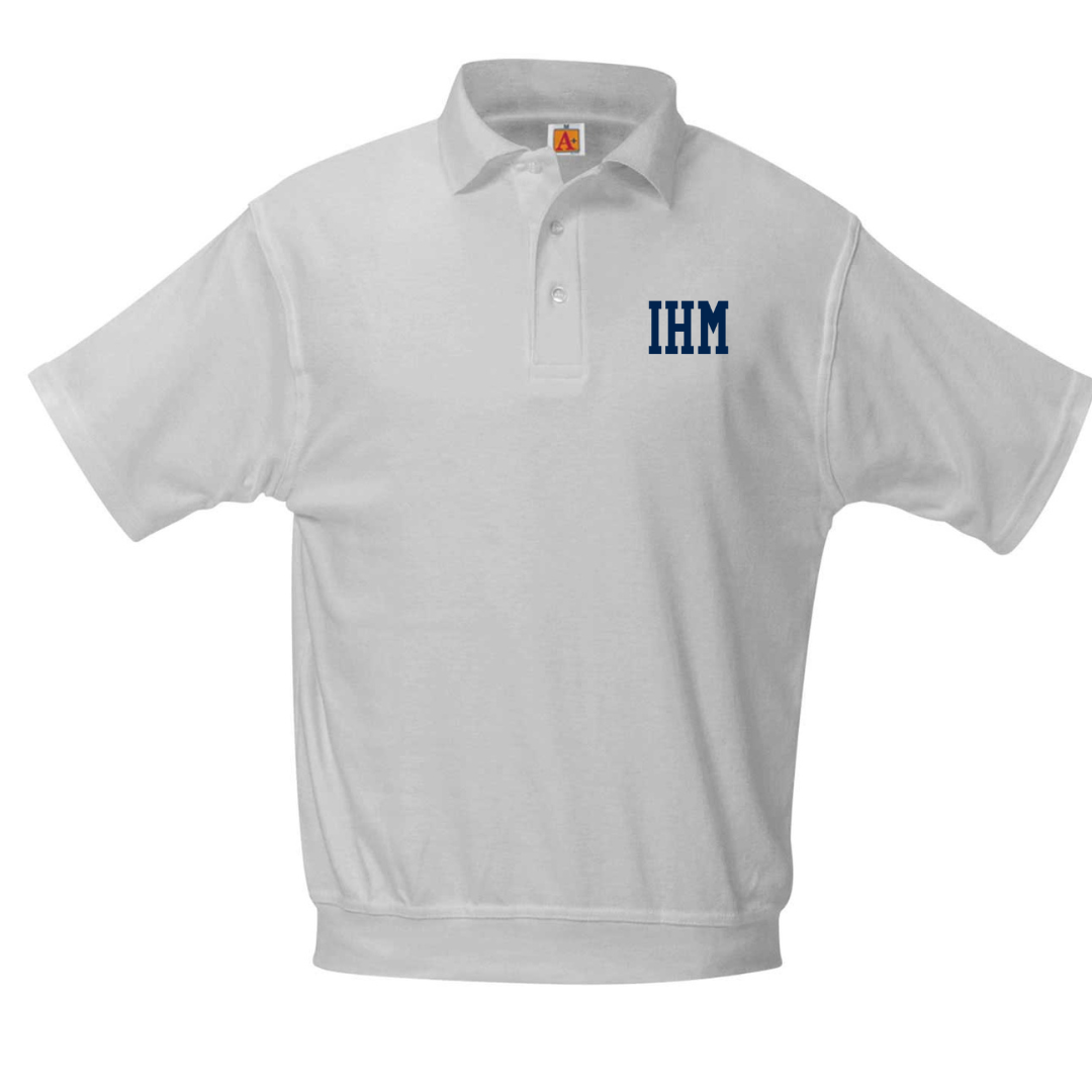 IMMAC HEART  MARY GREY SS BANDED POLO (8311IHM-DE)   DISC