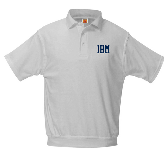 IMMAC HEART  MARY GREY SS BANDED POLO (8311IHM-DE)   DISC