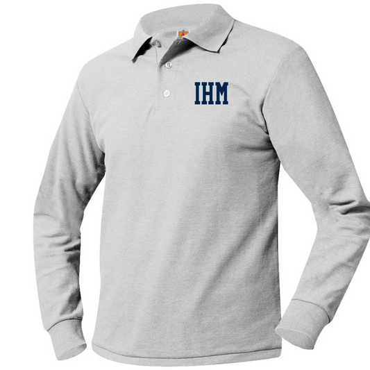 IMMACULATE MARY GREY LS BANDED POLO (8317IHM-DE)