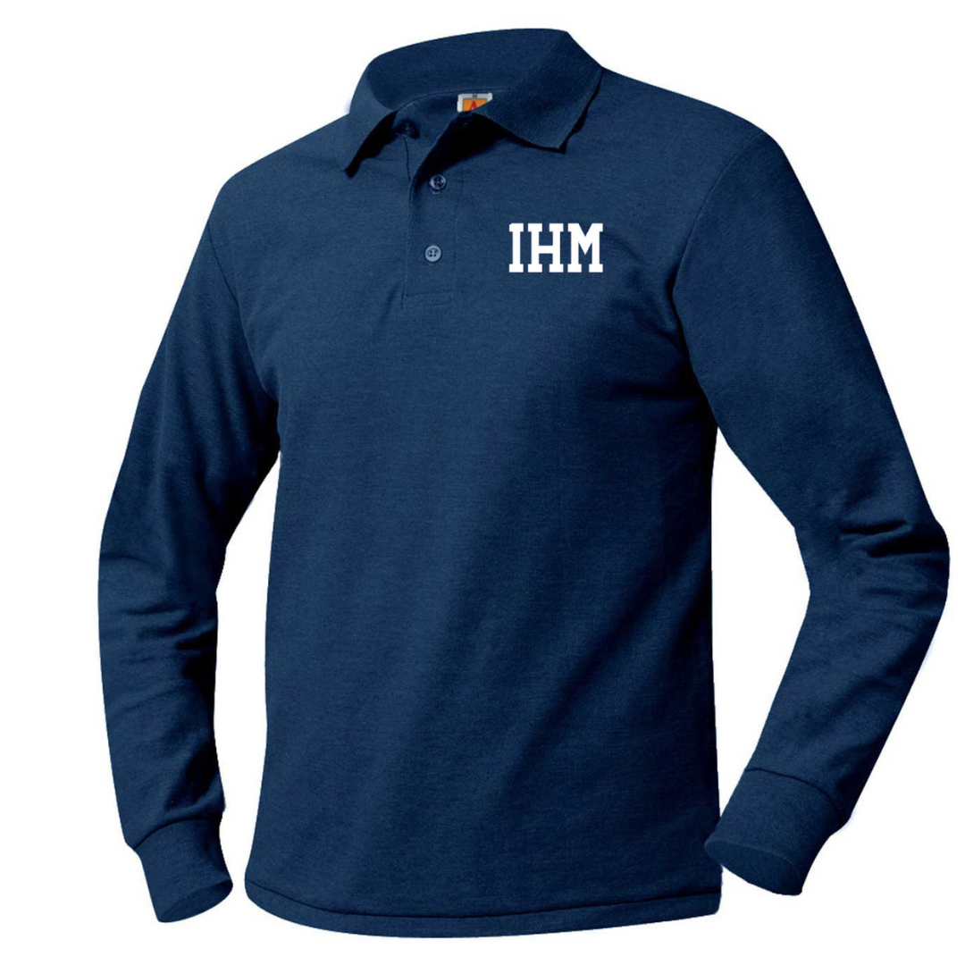 IMMACULATE MARY NAVY LS BANDED POLO (8317IHM-DE)