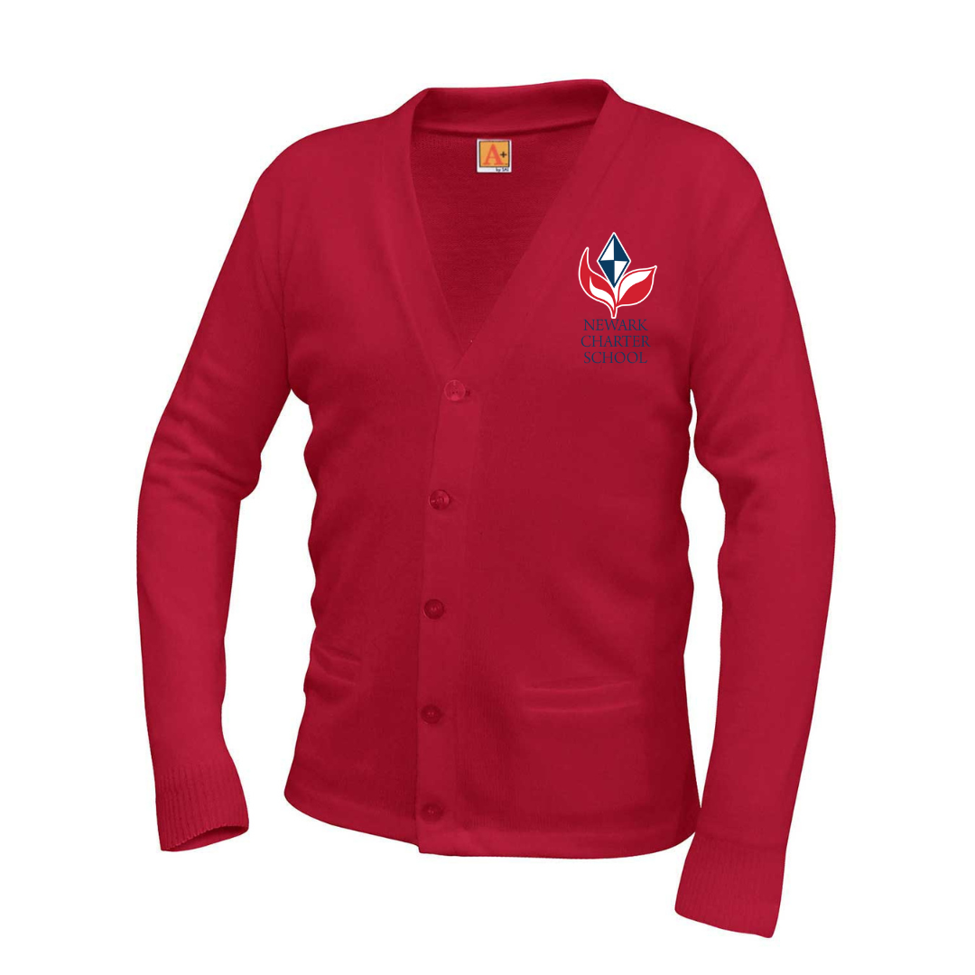 NEWARK CHARTER V-NECK CARDIGAN W/LOGO (6300NCS)