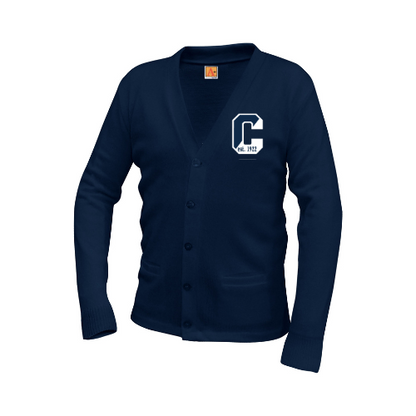 CROSSAN V-NECK CARDIGAN W/LOGO (6300CROSS)
