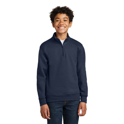 BELMONT MIDDLE NAVY QUARTER ZIP W/LOGO (995BEL-M