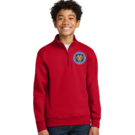 SHUE MEDILL RED QUARTER ZIP W/LOGO (PC78-SHUE) (6TH GRADE)