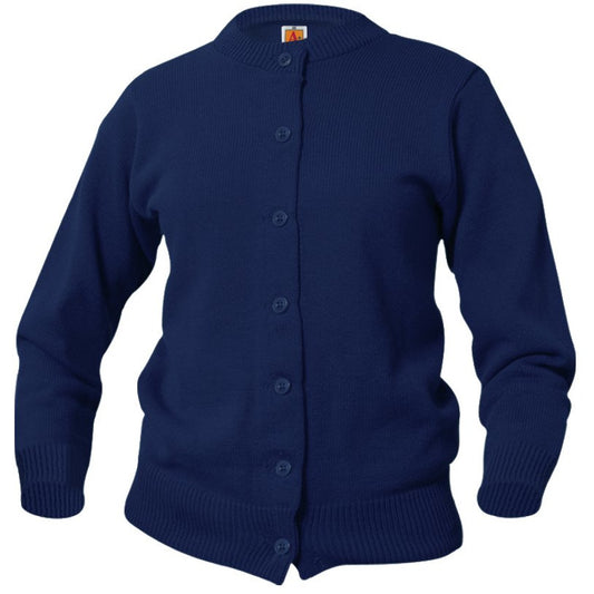 ST. FRANCES  GIRLS CREW NECK CARDIGAN W/LOGO (6000SFRA)