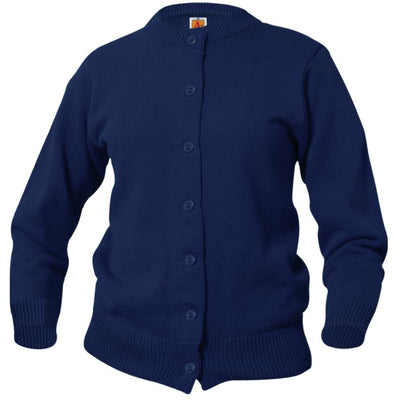 GIRLS CREW NECK CARDIGAN W/LOGO (6000sfra)