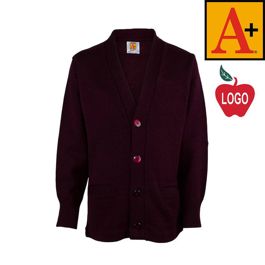WINE V-NECK CARDIGAN-PLAIN (6300)